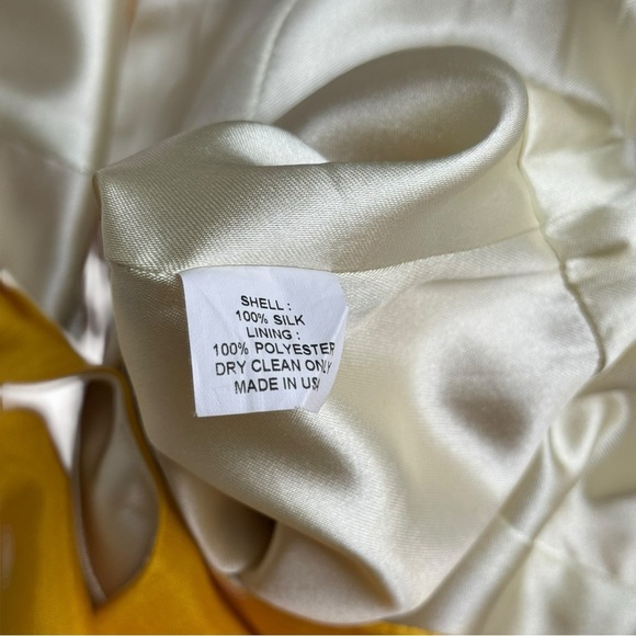 JENNY YOO Silk Cocktail Dress Size 4 Marigold Yellow Bridesmaid - Picture 10 of 11